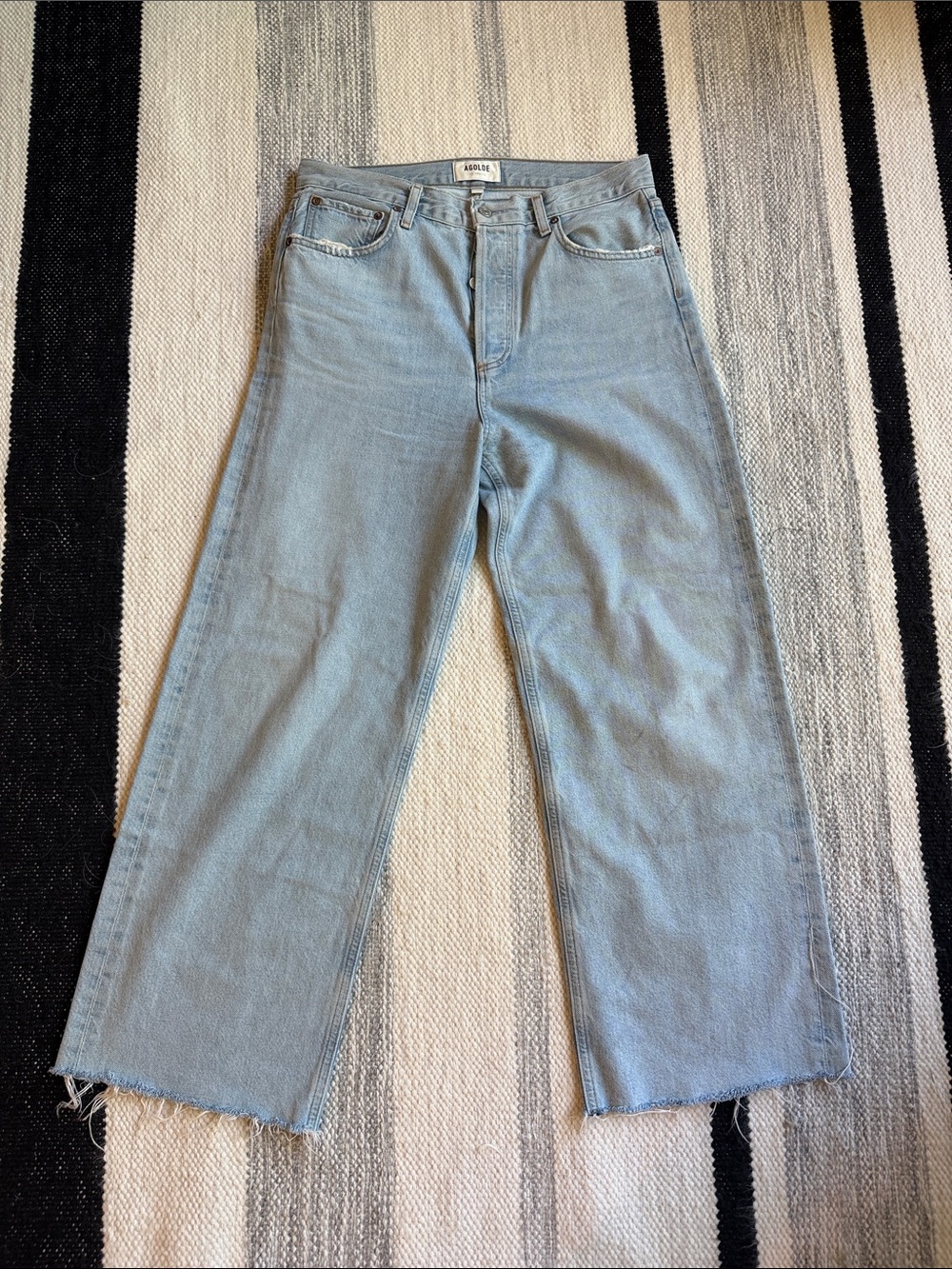 Agolde Wren Wide Leg Crop Denim Jean - Picture 5 of 6